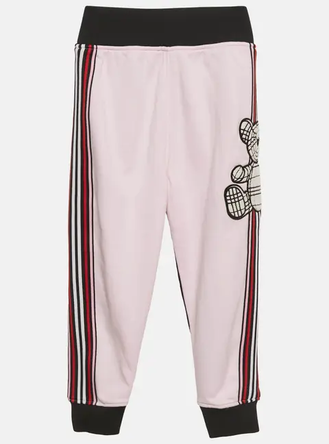 Burberry Kids Black/Pink Cotton Teddy Applique Joggers 6Yrs