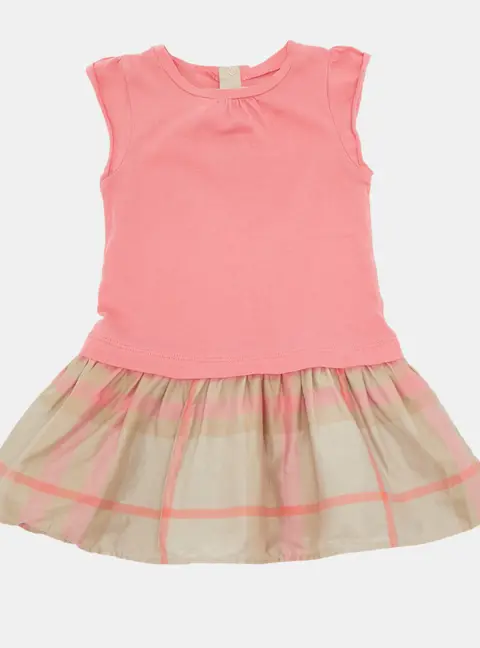 Burberry Kids Pink Cotton Short Dress 18M