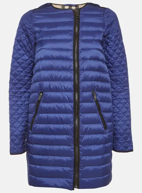 Burberry Kids Blue Quilted Nylon Puffer Jacket 14 Yrs