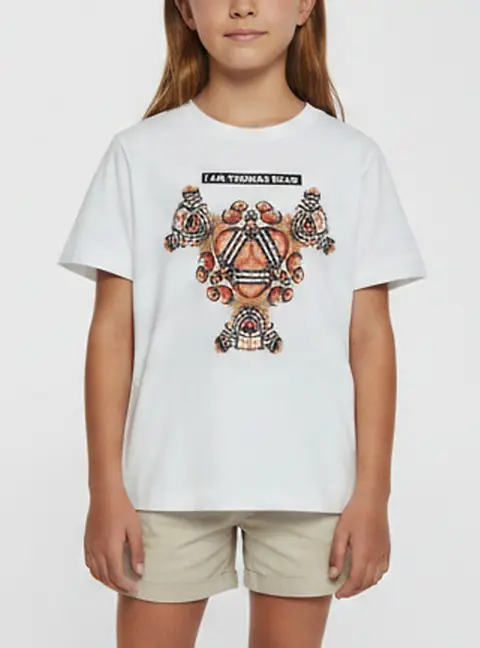 Burberry Kids White Thomas Bear Graphic Jersey T-Shirt 6 Yrs