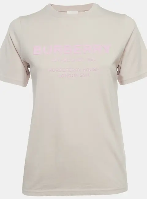 Burberry Kids Pink Bristle Logo Graphic Jersey T-Shirt 14 Yrs