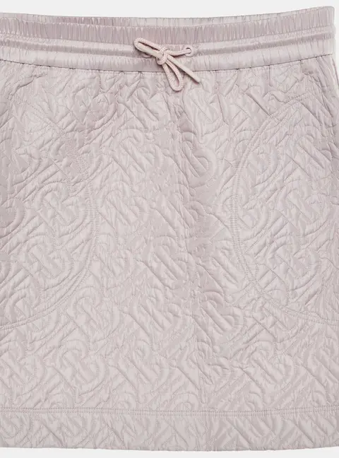 Burberry Kids Pink Monogram Quilted Synthetic Skirt 12 Yrs