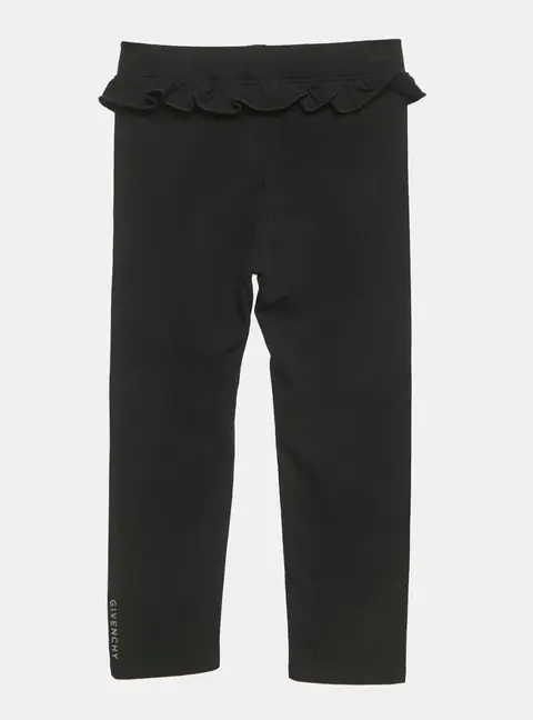 Givenchy Kids Black Jersey Ruffled Leggings 3 Yrs