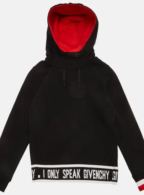 Givenchy Black Kids Black Logo Band Detail Cotton Knit Hoodie 8 Yrs
