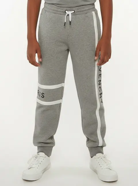 Givenchy Kids Logo Striped Cotton Knit Sweatpants 12 Yrs