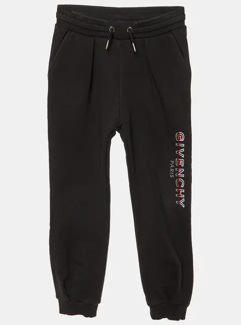 Givenchy Kids Black Cotton Logo Embroidered Joggers Size 6 Yrs