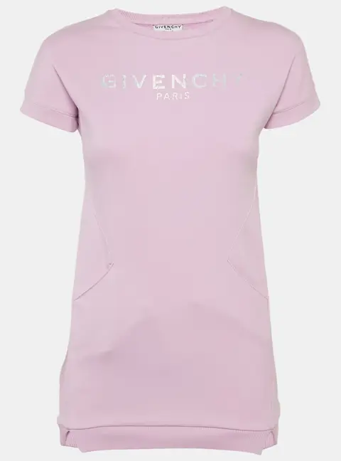 Givenchy Kids Purple Logo Print Cotton Dress 10Yrs