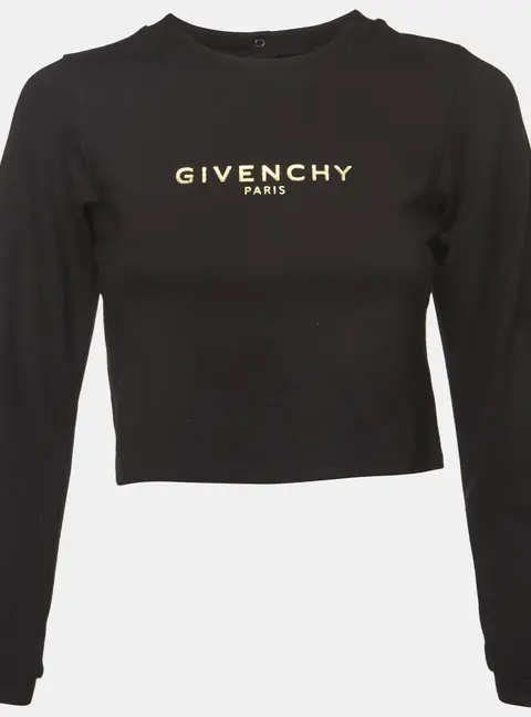 Givenchy Black Cotton Knit Crewneck Sweatshirt 10 Yrs