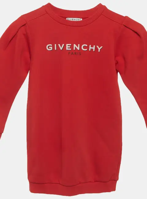 Givenchy Kids Red Logo Print Cotton Knit Sweatshirt 5Yrs