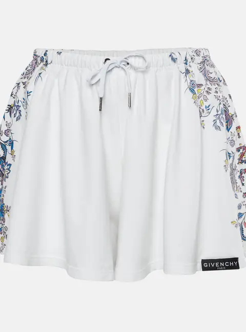 Givenchy Kids White Floral Print Stretch Cotton Shorts 12 Yrs