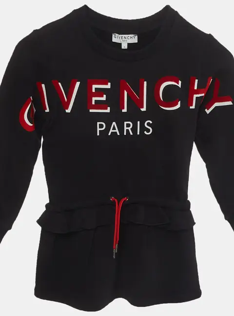 Givenchy Kids Black Logo Graphic Jersey Dress 5 Yrs