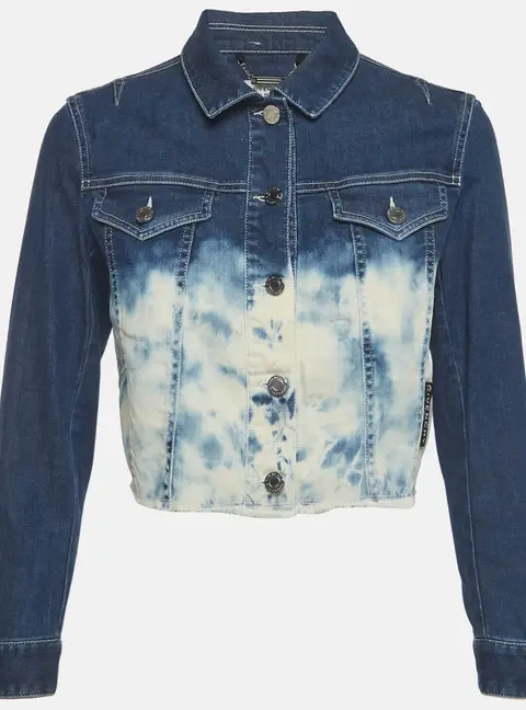 Givenchy Kids Blue/White Tie-Dye Denim Jacket 12 Yrs