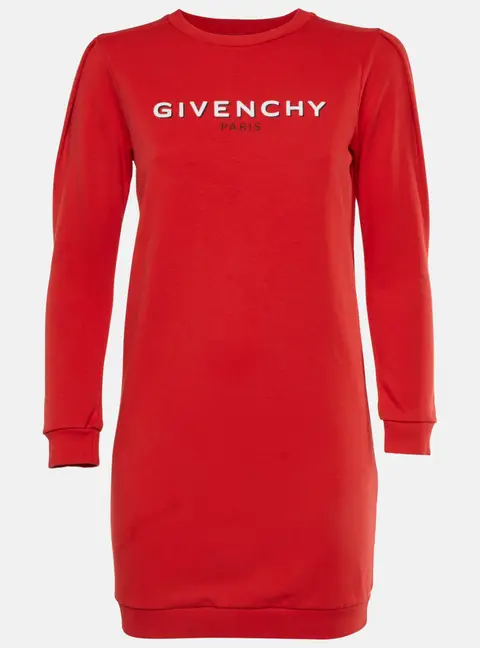 Givenchy Kids Red Logo Print Crewneck Dress 12+ Yrs