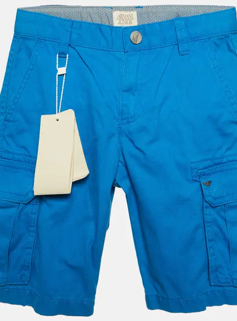 Armani Junior Blue Cotton Bermuda Shorts 6 Yrs
