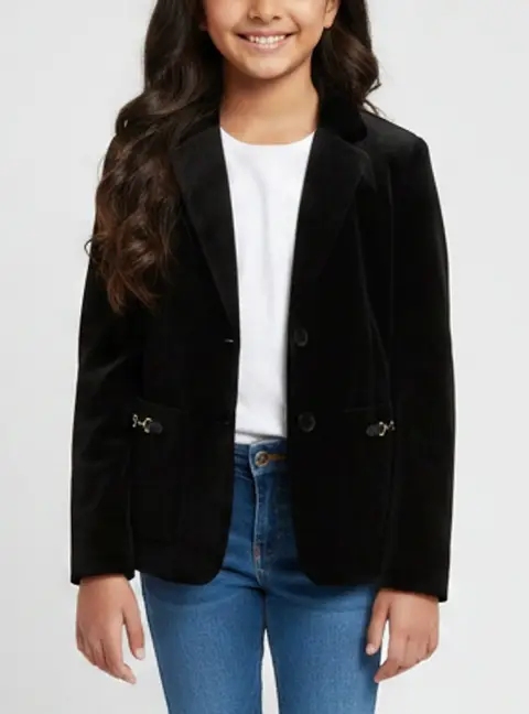 Gucci Kids Black Velvet Horsebit Trim Jacket 10 Yrs