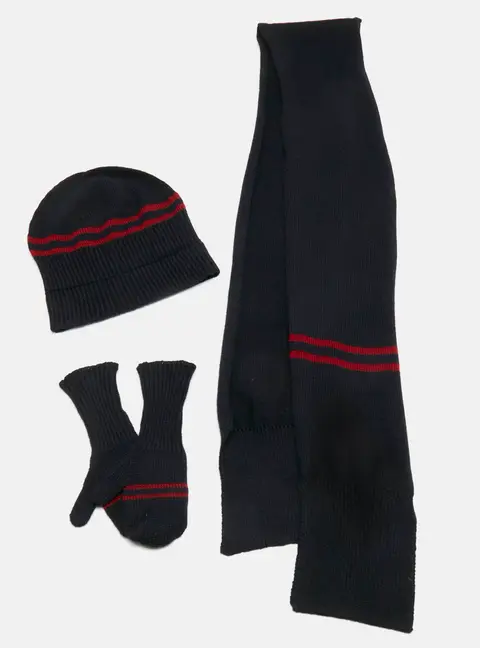 Gucci Kids Navy Blue Striped Wool Knit 3 Piece Set M