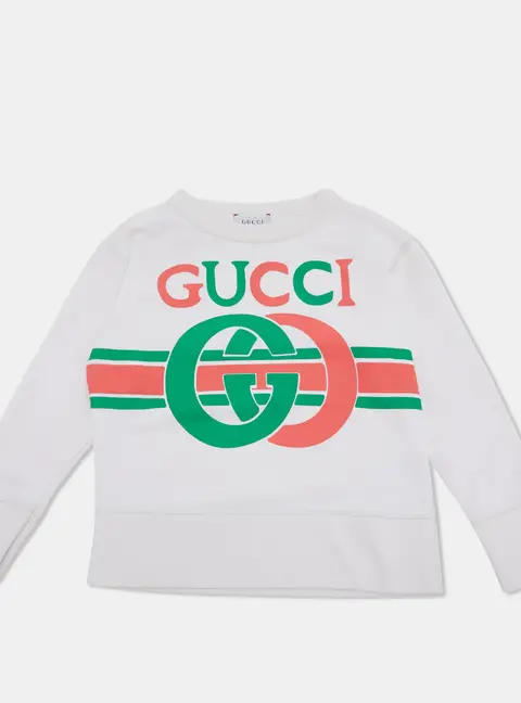 Gucci Kids Beige Interlocking GG Cotton Sweatshirt 5Yr