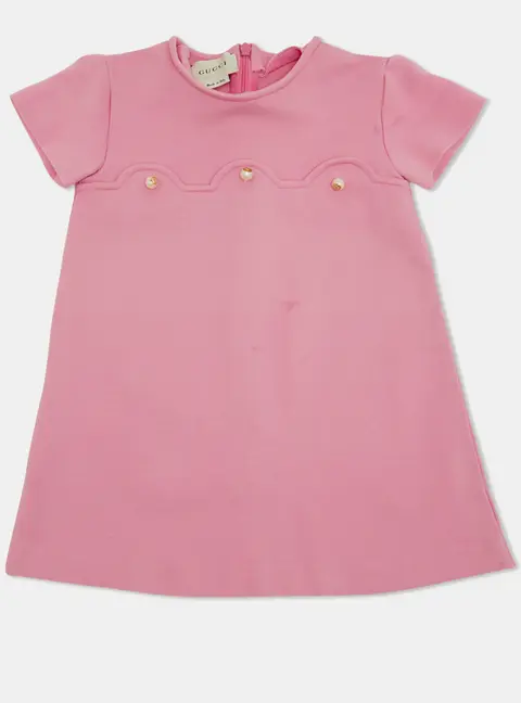 Gucci Kids Pink Jersey A-Line Dress 24 M