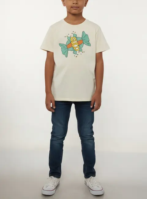Gucci Kids Beige Candy Graphic Jersey T-Shirt 12 Yrs