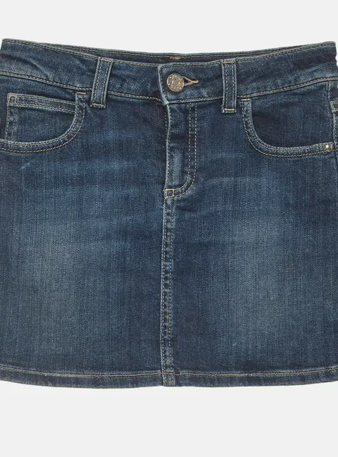Gucci Kids Blue Logo Embroidered Denim Mini Skirt 8 Yrs
