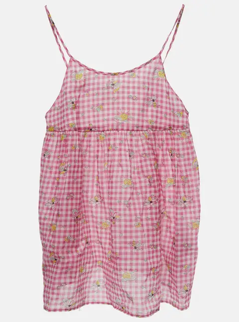 Gucci Kids Pink Gingham Cotton Top 10Yrs