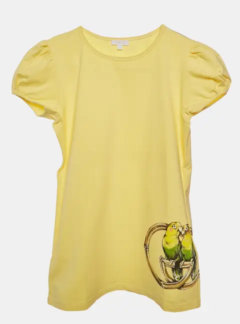 Gucci Kids Yellow Printed Jersey Top 12Yrs