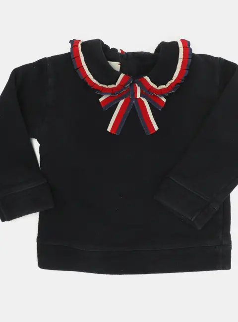 Gucci Dark Navy Jersey Web Detail Sweatshirt 12-18 months