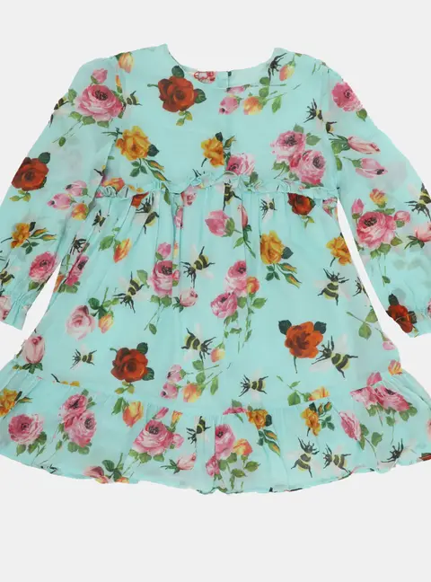 Gucci Multicolor Floral Printed Cotton Long Sleeve Dress 9-12 months