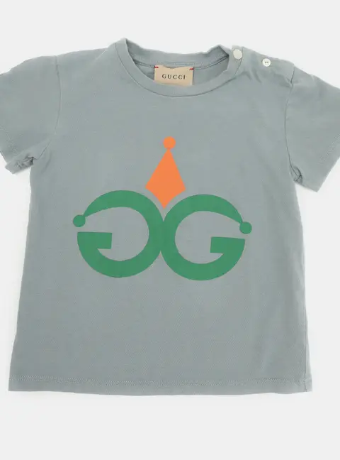 Gucci Grey GG Printed Cotton T-Shirt 24 months