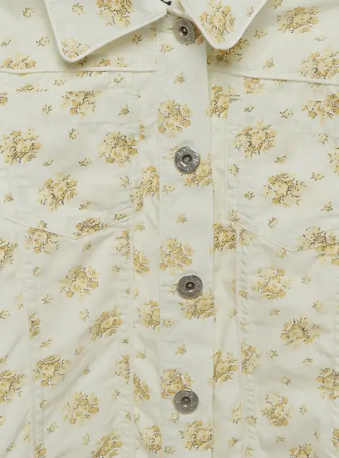 D&G Junior Kids White Floral Print Cotton Jacket 10 Yrs