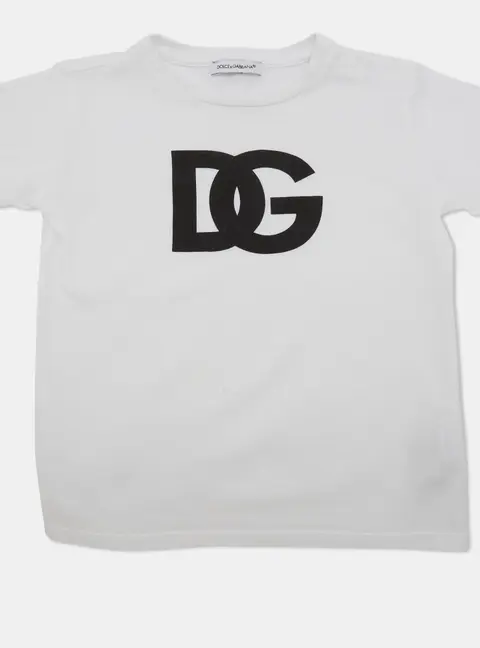 Dolce & Gabbana Kids White Logo Graphic Jersey T-Shirt 18-24 M