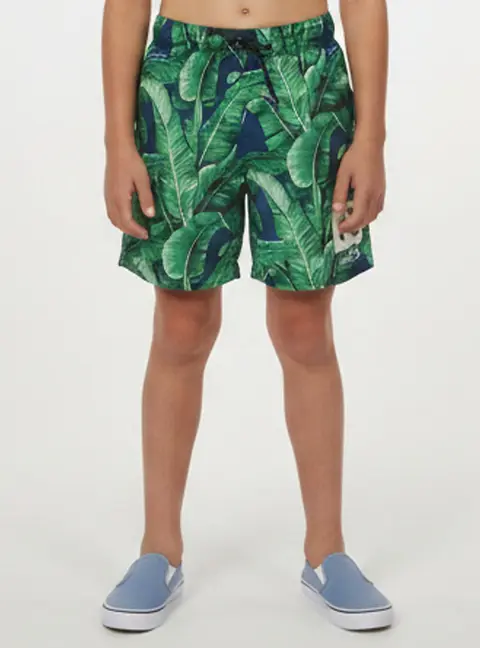 Dolce & Gabbana Kids Green Banana Tree Print Synthetic Swim Shorts 10 Yrs