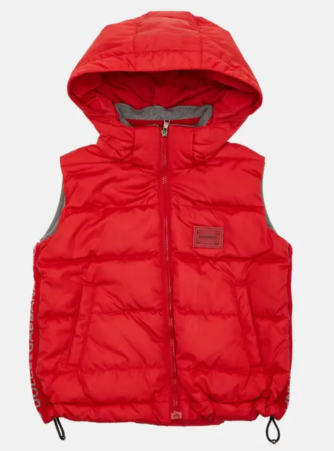 Dolce & Gabbana Kids Red Nylon Zip-Up Puffer Jacket 3 Yrs