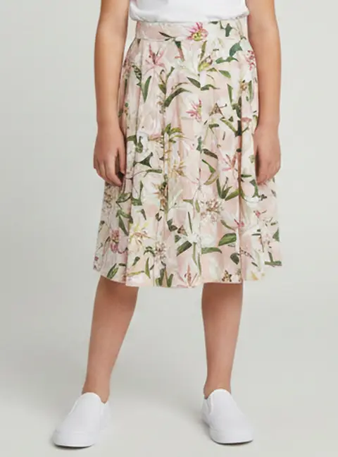 Dolce & Gabbana Pink Floral Print Cotton A-line Skirt 11/12 Yrs