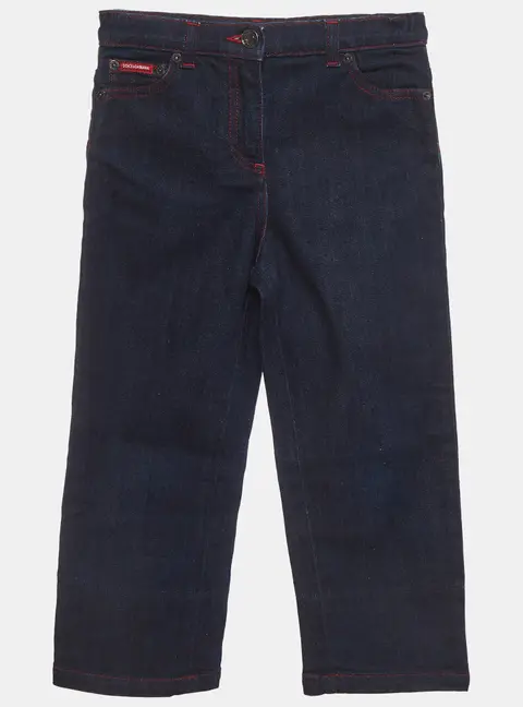 Dolce & Gabbana Kids Blue Denim Wide Leg Jeans 6 Yrs/Waist 23"