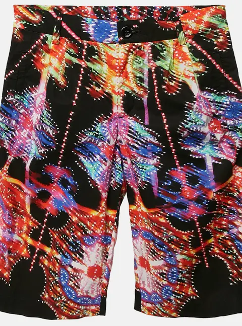Dolce & Gabbana Kids Black Printed Cotton Bermuda Shorts 9/10 Yrs