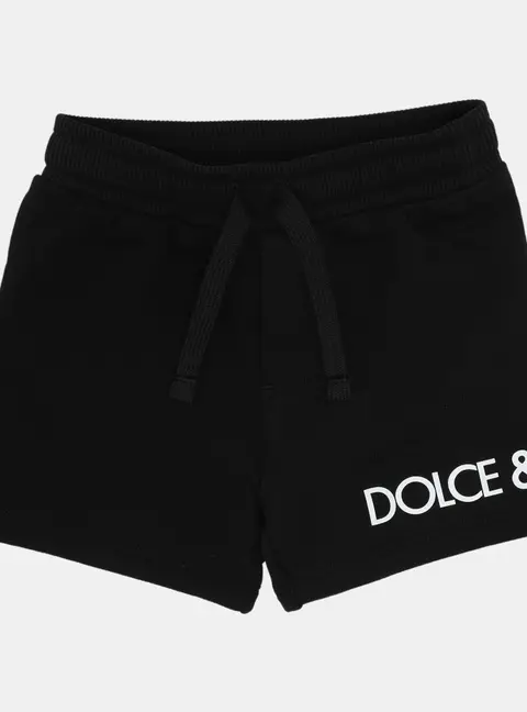 Dolce & Gabbana Black Knit Logo Print Shorts 6-9 Month