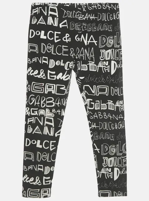 Dolce & Gabbana Kids Black Printed Jersey Leggings 6Yrs