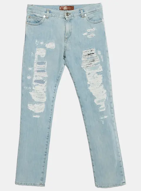 Dolce & Gabbana Kids Blue Denim Distressed Jeans 11-12 Yrs/Waist 28"