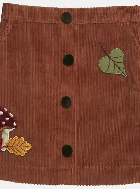 Dolce & Gabbana Kids Brown Corduroy Applique Mini Skirt 5 Yrs