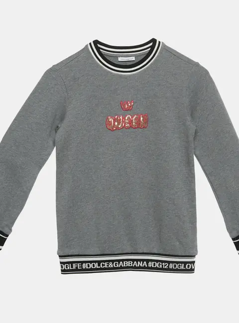 Dolce & Gabbana Kids Grey Queen Applique Sweatshirt 6Yrs