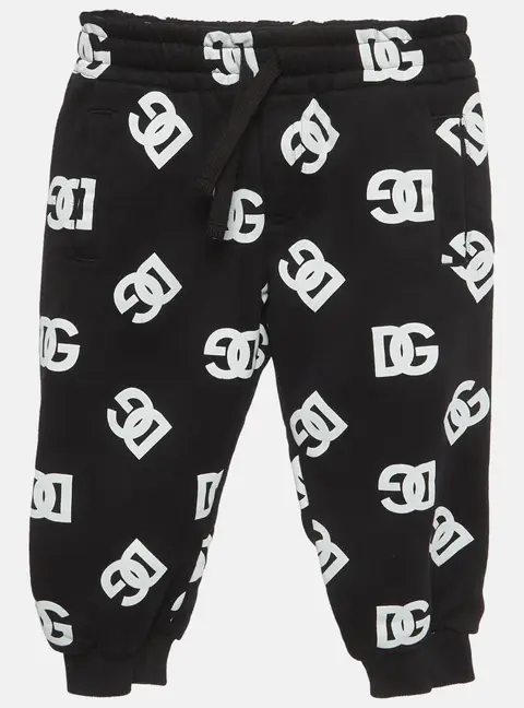 Dolce & Gabbana Kids White/Black Logo Print Cotton Set 2Yrs