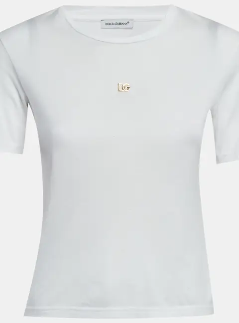 Dolce & Gabbana White Jersey DG Logo Crew Neck T-Shirt 9-10 Yrs