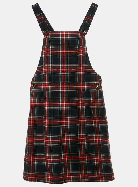 Dolce & Gabbana Kids Tartan Wool Blend Twill Pinafore 7-8 Yrs