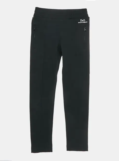 Dolce & Gabbana Kids Black Jersey Knit Track Pants 7-8 Yrs