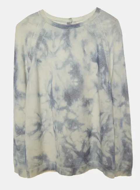 Dior White/Blue Tie-Dye Wool Full Sleeve Sweater 12 Yrs