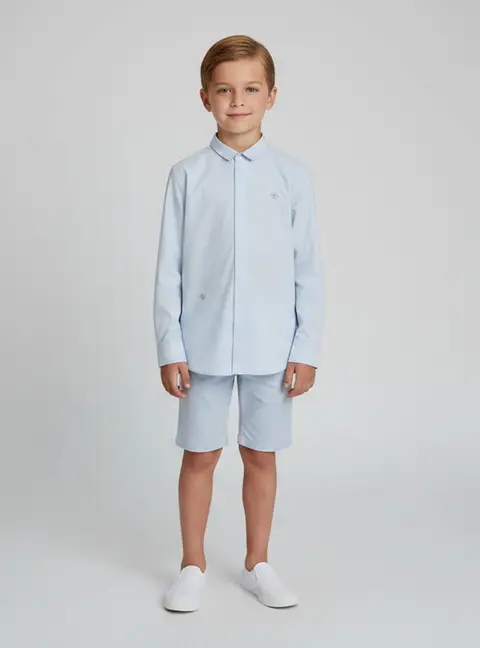 Dior Homme Kids Blue Cotton Long Sleeve Shirt 12 Yrs