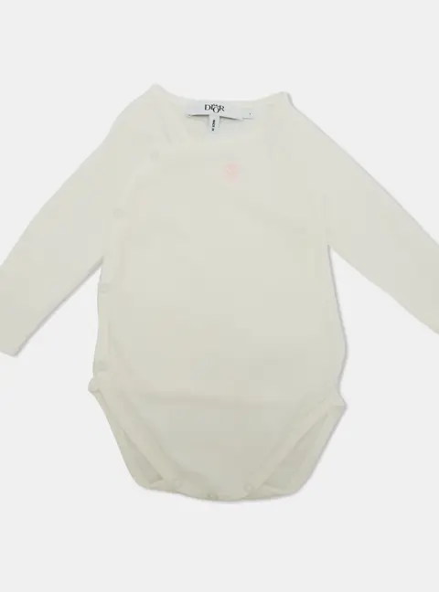 Baby Dior White Rose Embroidered Jersey Bodysuit 1 Yr