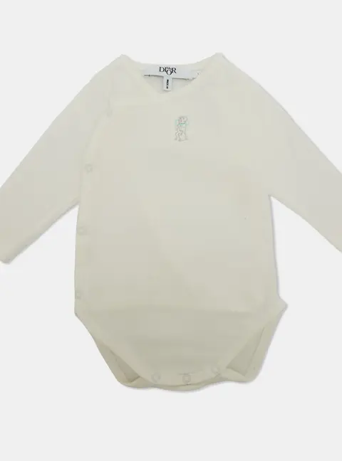 Baby Dior White Bear Embroidered Jersey Bodysuit 1 Yr