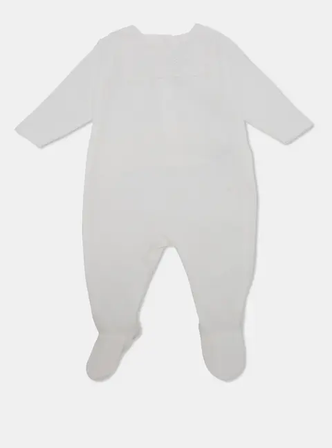Baby Dior White Jersey Round Neck Onesies 1M